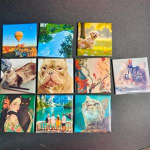 TEMU 10개 맞춤형 사진 냉장고 자석 - 결혼 선물, 커플/반려동물/부모자녀 사진 자석, 장식용 타일, 5cm 정사각형 금속 냉장고 문 디스플레이