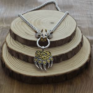 TEMU 노르딕 남성 바이킹 곰발톱 늑대머리 펜던트 목걸이 패션 트렌드 목걸이 펑크 힙합 파티 주얼리 빈티지 바이킹 액세서리 스칸디나비아 부적 목걸이 친구와 친척을 위한 생일 선물