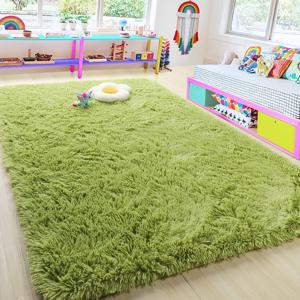 TEMU 1개, 잔디색 긴 플러시 소프트 실내 카펫, 모던 고급 플러시 카펫 (가정 장식용), 초극세사 장식 러그, 방 장식 카펫, 거실 및 침실의 다양한 공간에 적합