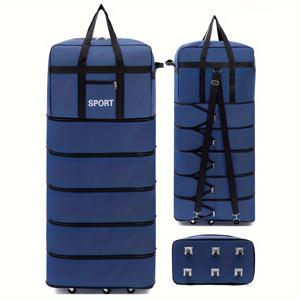 TEMU 5단 접이식 항공사 체크인 가방 (범용 바퀴 포함), 해외 유학용 대용량 여행 가방, 강화된 안전 바퀴, 주말 휴가 가방, 출장 여행 가방, 이사 가방