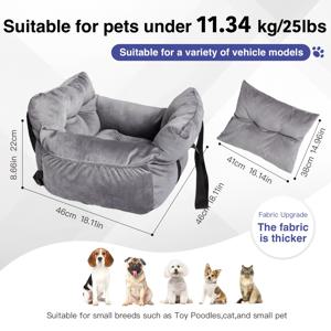 TEMU 강아지 & 고양이용 반려동물 운반 캐리어 카시트 1개 - 안전 고리 및 버클 포함 여행용 캐리어, 핸헬드/숄더 스트랩, 필수품을 위한 사이드 포켓, 코듀로이 원단, 차량 앞좌석/뒷좌석용, 사계절 사용, 담요 번들