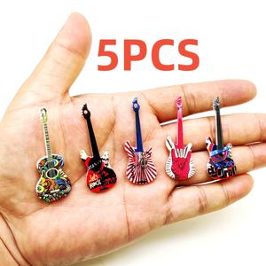 TEMU 2D 평면, 5/10개 혼합 컬러 2D 기타, 바이올린, 우쿨렐레 아크릴 펜던트, DIY 귀걸이, 주얼리 제작 액세서리, 다양한 파티 테마에 완벽