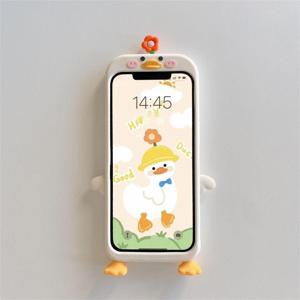 TEMU APPLE 폰 11 12 13 X XS 6 7 8 Plus Pro Promax용 꽃 귀여운 오리 모바일 폰 케이스