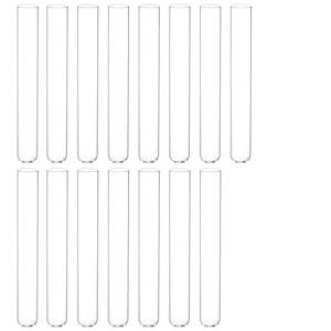 TEMU 원형 바닥의 투명 붕규산 유리 시험관 15개 세트. 과학 실험, 장식용, 그리고 휴일 선물로 적합합니다.