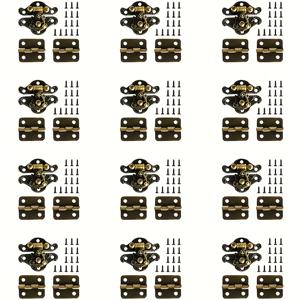TEMU 36개 (12개 잠금고리 및 24개 힌지) 보관함 잠금고리, 주석 합금 미니 목재 상자 잠금고리, 빈티지 보석 상자 장식 잠금고리, 설치 스크루 포함, 1.1*0.95 인치 / 0.7*0.3 인치