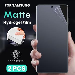 TEMU 삼성 갤럭시 S25 울트라 S24 FE S23 S22 S21 S20 울트라 플러스 FE S10 플러스 노트 20 10 울트라 플러스 풀 스크린 커버리지용 2개 매트 하이드로겔 필름, 스크래치 방지, 오일 방지, 지문 방지, 높은 감도 터치, 완벽한 핏, 간편한 설치