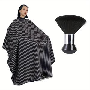 TEMU 블랙 헤어드레싱 앞치마, 대형 성인 살롱 헤어컷 케이프, 방수 기능, 140x150cm, 바버 도구