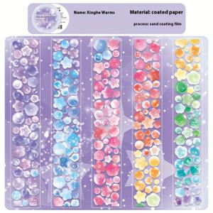 TEMU 3미 드리미 버블 와시 테이프 - 반짝이는 파스텔 원형 거품의 한국식 K-스타일 아크릴 코팅 종이 롤, 재사용 가능한 자체 접착제 저널, 휴대폰 케이스, DIY 스크랩북 장식용 | 판타지 테마 | 내구성 있는 아크릴