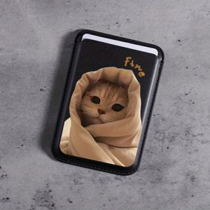 TEMU 아이폰 16 프로 패션 크리티브 고급 인조 가죽 귀여운 개 패턴 자석 카드 클립 아이폰 15 14 프로 맥스 지갑 초박형 보호 디자인 1-3 신용 카드 또는 신분 카드를 보관할 수 있습니다. K1