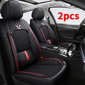 TEMU 2개 세트 PU 가죽 럭셔리 자동차 시트 커버, 운전석 및 조수석 커버 - 세단 및 SUV용 프론트 시트 보호커버 - 내구성, 편안함, 스타일리시한 픽업트럭용 차량 액세서리