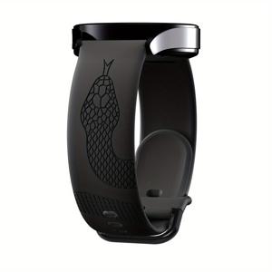 TEMU 18mm/20mm/22mm, 조각 스네이크 패턴 실리콘 시계 밴드, 삼성 워치 7/6/5/4 호환 조각 실리콘 밴드, 삼성 갤럭시 비보어틱 5/3/벤루/스퀘어 2/뮤직/포어런너 HR/GT3/GT2 호환