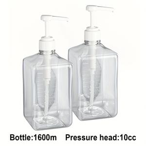 TEMU 2개 세트 1600ml/54oz 시럽 펌프 디스펜서, 대용량 투명 플라스틱 간단 프레스 펌프 병 - 메이플 시럽 및 꿀 디스펜서, 가정용 대부분의 액체에 적합