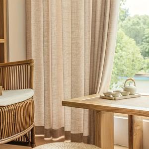 TEMU 신선한 일본식 단색 시스루 커튼 1개, 전원 시골풍 스타일, 손세탁 또는 기계세탁 가능, 간편한 설치를 위한 상단 로드 포켓, 거실, 침실, 주방, 다이닝룸, 야외 및 기타 공간의 집 장식용으로 적합