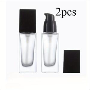 TEMU 2개 세트 30ml 무광 유리 로션 분할병, 빈 리필 가능 사각형 로션 병, 압력 펌프 포함, 로션·바디 에멀전·화장품 샘플용 여행용 파우더 메이크업 샘플