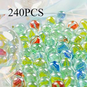 TEMU 240/120개 대리석 유리 구슬 - 화병 장식용 멀티컬러, 창의적인 홈 데코, 현대적 테이블 센터피스 & 선반 스타일링, 광택 마감, 매끄러운 질감, 액센트 피스, 선물 쇼퍼