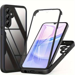 TEMU 휴대폰 케이스 - 삼성 갤럭시 S25 엣지 S24 S23 울트라 S22 S21 FE A16 A26 A36 A56 A12 A13 4G A14 A15 A22 A23 A24 A25 A32 A33 A34 A35 A52S 5G A53 A54 A55 A05S A06 A04S A04E 전면+ 후면 풀 바디 충격 방지 커버