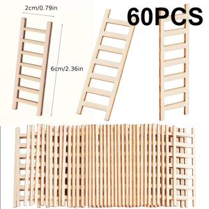 TEMU 30/60 미니 나무 사다리 가구 정원사다리 하우스 장식 DIY 공예 액세서리, 조경 데코용