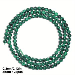 TEMU 핫 2mm 3mm 원형 천연석 말라힛 스톤 비즈 소형 사이즈 완벽한 일관된 품질 루스 미니 허리 스페이서 비즈, 주얼리 제작, 수제 우아한 팔찌 목걸이, 정교한 수공예, 데일리 착용, 크리스마스 장식 추가