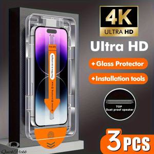 TEMU 삼성 갤럭시 S25Edge/S25U/S25/S25Plus/S24U/S24Fe/S24/S23Fe/S23+/S23/S22+/S22/S21/S21+ 시리즈용 고화질, 방진, 풀 강화 유리 액정 보호 필름 3매 세트 - 기포 없음, 지문 인식 지원, HD 품질