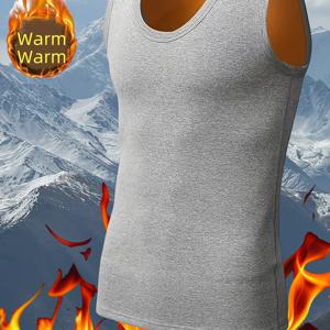 TEMU 남성용 핏 조절 베스트, 보온 플리스 베이스 레이어, 모든 계절에 적합, 두꺼운 아θλη즈 루저 탑, 남성용 딱딱한 핏