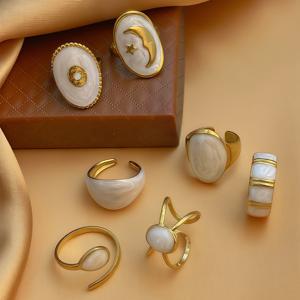 TEMU 7피스 및 8피스 스테인리스 스틸 오일프레스 에나멜 드립 유약 링, 인기 있는 유럽 및 미국 스타일. 심플하고 패셔너블하며 정교하고 활용도 높은 빈티지 스타일의 사이즈 조절 가능한 오픈 링, 남녀공용. 일상복, 직장, 공부, 파티, 콘서트, 데이트에 적합. 다양한 기념일 선물로도 이상적