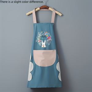 TEMU 2개/1개 다용도 귀여운 토끼 주방 앞치마 + 수건 세트 - 요리, 청소 및 야외 활동에 적합