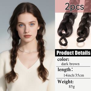 TEMU 2개 여성용 합성 섬유 연장 브레이드 포니테일 헤어 익스텐션 - 헤어밴드 포함, 14/18/22인치, 데일리 웨어, 할로윈, 크리스마스 및 기타 축제용