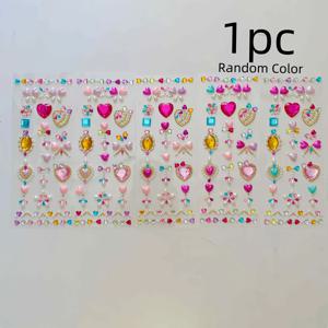 TEMU 메이크업 데코레이션을 위한 다채롭고 생생한 페이스 스티커. 자가 접착식 라인스톤과 별과 달의 몽환적인 디자인 특징.