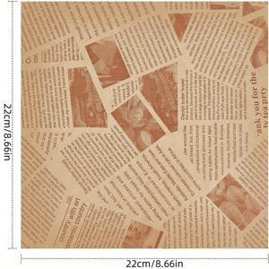 TEMU 200매 식품용 왁스지, 크래프트지, 샌드위치 포장지, 바구니 라이너, 기름방지 델리 포장지, 피크닉용