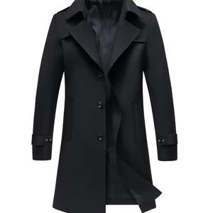 TEMU 남성용 스트레이트하고 트렌디한 미디 길이 . 단추 한 줄 디자인으로 다용도이며 피부에 부드러움.