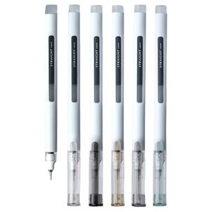 TEMU 6개 세트 퀵 드라이 중성 펜, 0.5mm 번짐 방지 소프트 파인 팁, 필기, 드로잉, 학교 및 사무용품에 적합, 혼합 색상 신학기 필수품