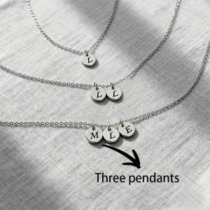 TEMU 맞춤형 스테인리스 스틸 1~3개 소형 라운드 펜던트 목걸이, 행운의 이니셜 또는 숫자 각인, 패셔너블, 여자친구를 위한 발렌타인데이 선물, 크리스마스, 추수감사절, 할로윈 선물용으로 완벽