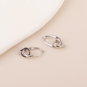 TEMU 변색 방지 구리 18K 금도금 타원형 걸쇠 커넥터, 걸쇠, 핸드메이드 DIY 팔찌, 구슬 목걸이 액세서리 2개