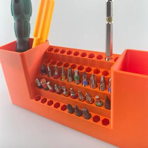 TEMU 대용량을 위한 50개 구멍의 보관함, 더블 타워 디자인, 육각형 6.35mm/2.5인치 전동 드라이버 비트 정리함, 8cm/3.54인치 페그보드 후크와 호환