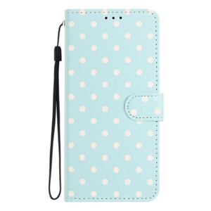TEMU 블루 스몰 폴카 도트 합성 가죽 휴대폰 케이스, 심플하고 스타일리시하며 우아한 크리에이티브 프린팅 스탠드, 손목 스트랩, 지갑형 합성 가죽 커버 포함. 아이폰 17/17 Pro/17 Plus/아이폰 16 E/SE4/16 Pro Max/15 Plus/14 Pro/13/12/11 호환