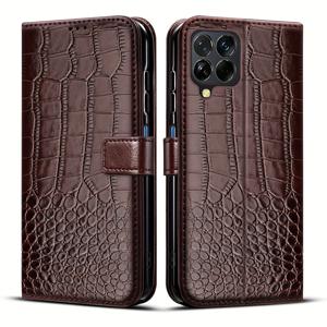 TEMU 휴대폰 케이스 - 삼성 갤럭시 A12 / M12용 보호 지갑 케이스, 카드 슬롯 및 마그네틱 버클 포함, 인조 가죽 소재, 플립 스탠드 디자인 및 충격 방지 기능