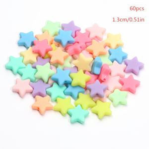 TEMU 13mm 60개 컬러풀 스타 아크릴 비즈 DIY 주얼리 만들기, 팔찌, 귀걸이, 신발 & 부츠 액세서리, 모양 비즈, 표현력 있는 비즈 디자인, 내구성 있는 비즈워크