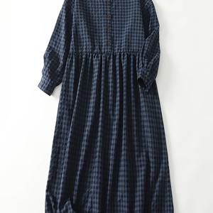 TEMU 플러스 사이즈 - 플러스 사이즈 - 체크 셔츠 원피스