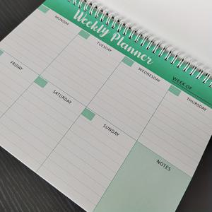 TEMU 심플 주간 플래너 메모장 1개, B5 영어 주간 플래너, 코일링 제본 일일 계획 및 기록 노트북, 노트북당 52매