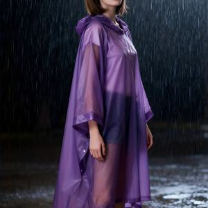 TEMU 보라색 고품질 아웃도어 하이킹 레인 케이프 1개, EVA 비옷, 다기능 하이킹 비옷, 남성용 공용 투명 비옷, 여성용 백팩 레인 케이프, 고품질 캠핑 하이킹 망토