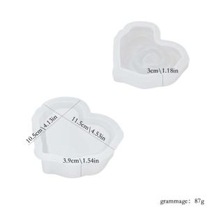 TEMU 재사용 가능한 실리콘 몰드 - DIY 장미 하트 레진 캔들 & 보관함용 - 쉽게 세척 가능한 장미 모양 몰드, 불규칙한 하트 컨테이너 주형, 캔들 및 레진 공예용 장식 홀더