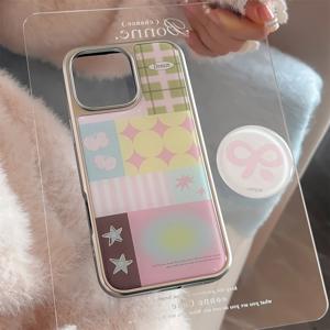 TEMU 휴대폰 케이스 - 아이폰 17 Pro Max 케이스에 적합한 부드러운 구름 별 체크 그라데이션 패턴. 모델 17 Air/11/16 Pro Max/16/15 Pro Max/15 Plus/15/14 Pro Max/14 Pro/14/13/12/11/X/Xr/Xs Max와 호환됩니다. 낙하 방지 기능이 있습니다.