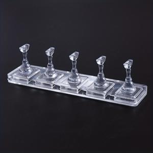 TEMU 네일 아트 연습용 아크릴 투명 네일 디스플레이 스탠드 (베이스 1개, 네일 팁 홀더 5개 포함), 매니큐어/페디큐어, 네일 트레이닝 및 연습에 적합 - 네일 기술자 및 매니아 모두에게 이상적