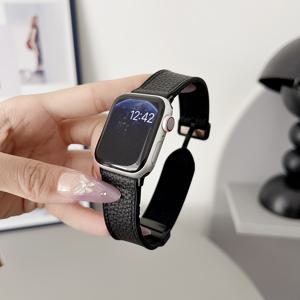 TEMU 새로운 리치 패턴 PU 가죽 마그네틱 버클 스트랩. Apple Watch 40mm/42mm/38mm/44mm/46mm/45mm/49mm용. iWatch 시리즈 10/9/8/7/6/5/3/SE/2/Ultra. 고급 PU 가죽. 남녀 공용 스포츠, 레저, 비즈니스용 고급 스마트워치 액세서리 (제품은 시계 스트랩입니다. 시계는 포함되지 않음)