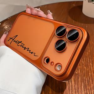 TEMU 휴대폰 케이스 - 커스텀 DIY 이름 새 두 번째 변경 17 폰 케이스, 고급스러운 하이엔드 전기 도금 무광 텍스처 렌즈 필름 보호 케이스, 아이폰17Promax 16 15 14 13 보호 케이스에 적합, 크리스마스 선물, 새해 선물, 부활절 선물