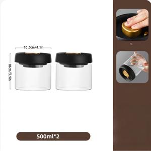 TEMU 2개 세트 밀폐용기 유리 보관 용기, 검은색 뚜껑과 골든 액센트 포함 - 커피원두, 향신료, 곡물, 과자, 설탕에 이상적 - 주방용 재사용 가능한 식품 저장 병, 커피 및 향신료 용기, 투명 주방 정리함, 가정 또는 식당용, 현대적이고 내구성 있는 주방용품