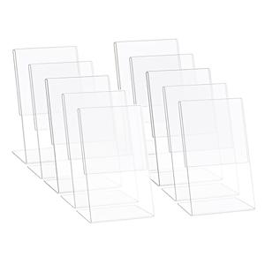 TEMU 아크릴 간판 홀더 10개, 4 X 6, L자형 세로형 디스플레이 스탠드 (경사형 뒷면), 공지, 정보, 메뉴, 가격 목록, 사진 또는 모든 문헌에 적합