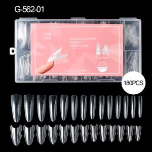 TEMU 샌드위치 네일 듀얼 폼 - 180개 알몽실 네일 몰드 (가이드 라인 포함), 15가지 사이즈 상단 & 하단 네일 몰드 (빠른 네일 연장, 홈 매니큐어 살롱용)