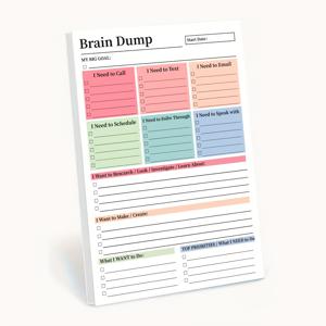 TEMU 1/2개 두뇌 정리 분리형 할 일 노트 | A5 데일리 플래닝 관리 매뉴얼, 고성능 플래너, 노트 플래닝 도구, 날짜 플래너 페이지, 부드러운 종이 끝