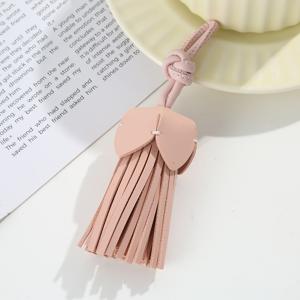 TEMU 가죽 태슬 펜던트 참 - 진짜 가죽, 가방, 열쇠, 장식 및 차량용 - 우아한 매달기 장식, 열쇠, 케이블, 가방 참